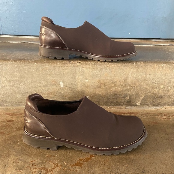 Donald J. Pliner Sark Brown Neoprene and leather Slip-On Loafers - Picture 2 of 7